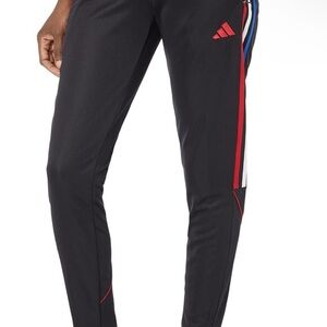 Adidas women Black Track Pants with Red and Blue Stripes size XS